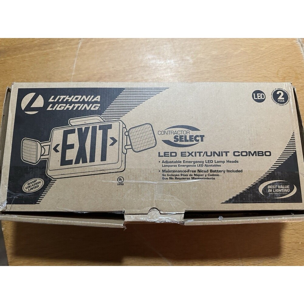 Lithonia Lighting Contractor Select LED Exit/Unit Combo Sign Brand New Open Box